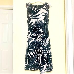 INC black palm prints side ruched draped sleeveless women’s dress size XS